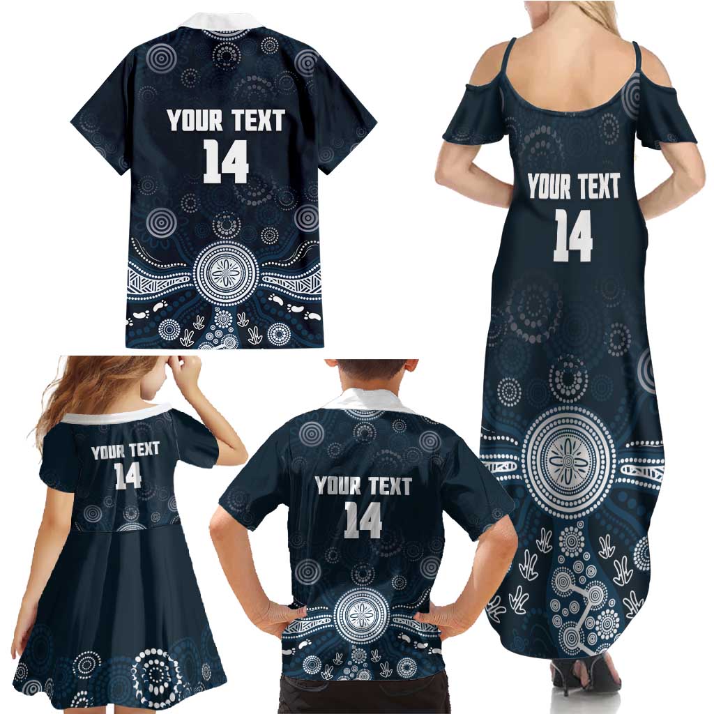 Custom Carlton Football Family Matching Summer Maxi Dress and Hawaiian Shirt Go Blues Aboriginal Art - Aussie Hoodie