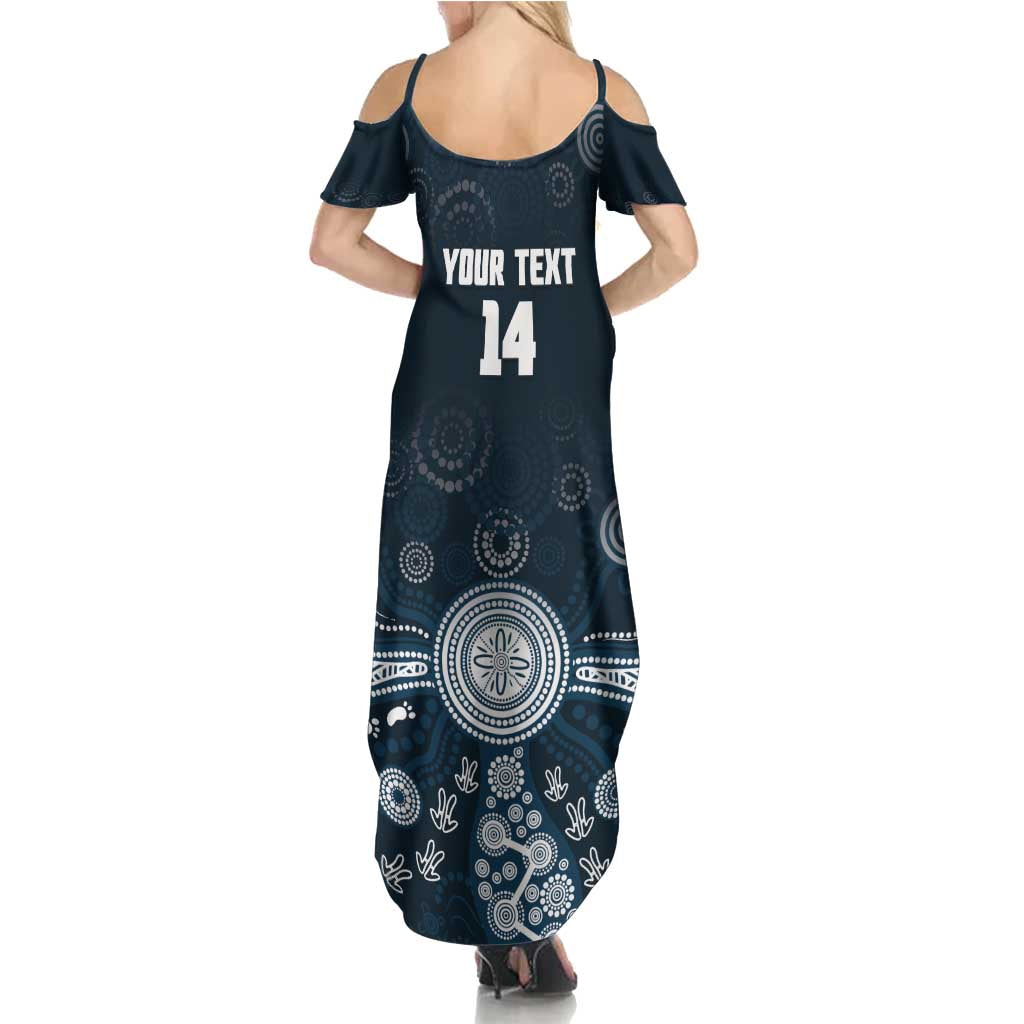 Custom Carlton Football Family Matching Summer Maxi Dress and Hawaiian Shirt Go Blues Aboriginal Art - Aussie Hoodie