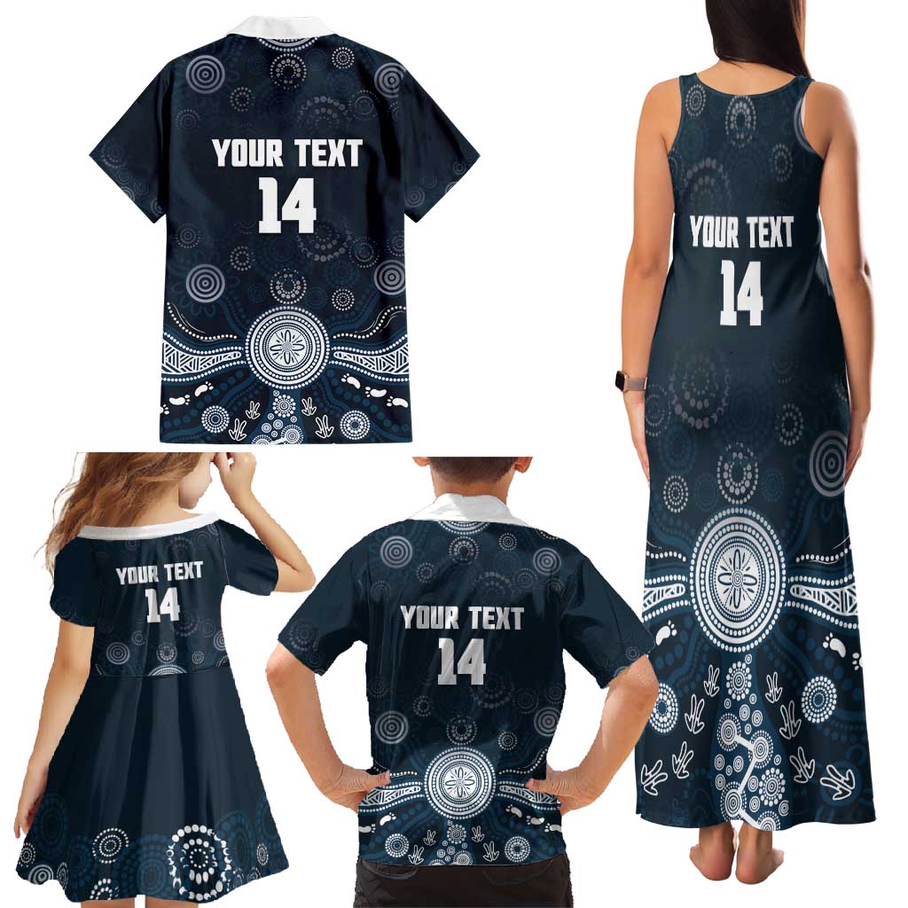 Custom Carlton Football Family Matching Tank Maxi Dress and Hawaiian Shirt Go Blues Aboriginal Art - Aussie Hoodie