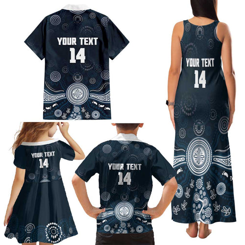 Custom Carlton Football Family Matching Tank Maxi Dress and Hawaiian Shirt Go Blues Aboriginal Art - Aussie Hoodie