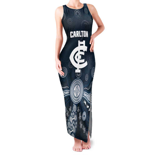 Custom Carlton Football Family Matching Tank Maxi Dress and Hawaiian Shirt Go Blues Aboriginal Art - Aussie Hoodie