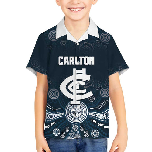 Custom Carlton Football Family Matching Tank Maxi Dress and Hawaiian Shirt Go Blues Aboriginal Art - Aussie Hoodie