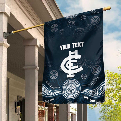 Custom Carlton Football Garden Flag Go Blues Aboriginal Art - Aussie Hoodie