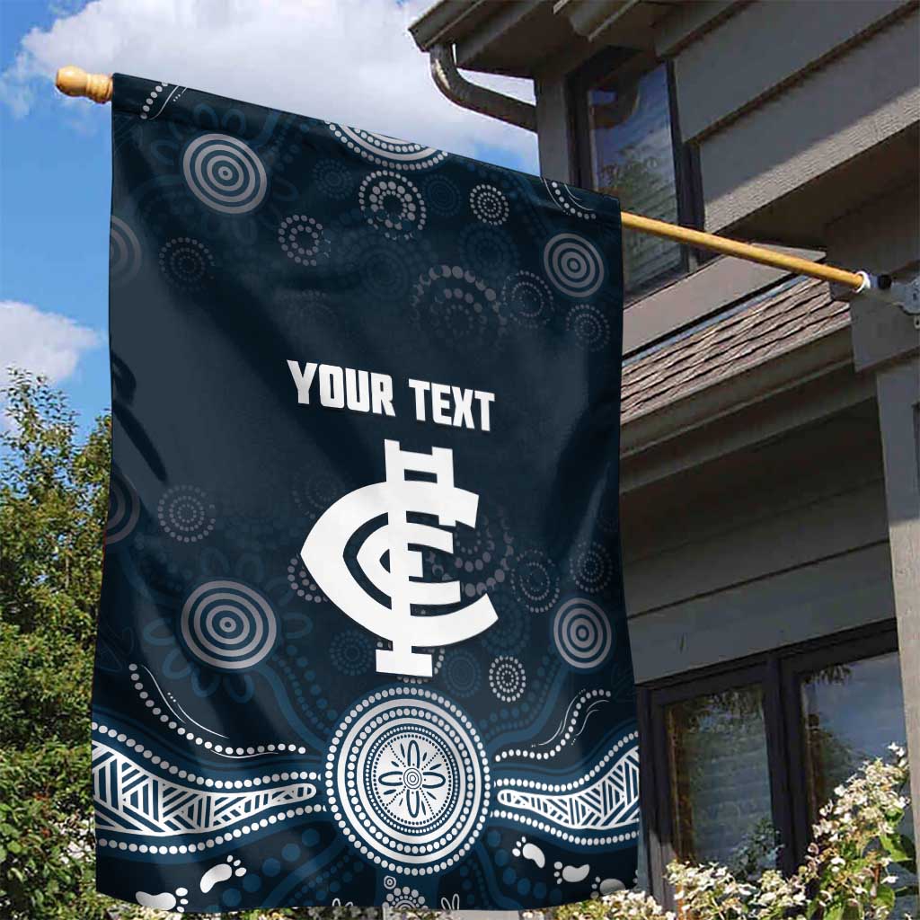 Custom Carlton Football Garden Flag Go Blues Aboriginal Art - Aussie Hoodie