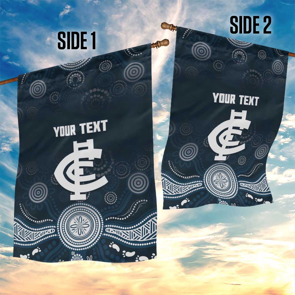Custom Carlton Football Garden Flag Go Blues Aboriginal Art - Aussie Hoodie