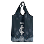 Custom Carlton Football Grocery Bag Go Blues Aboriginal Art - Aussie Hoodie
