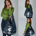 Custom Carlton Football Grocery Bag Go Blues Aboriginal Art - Aussie Hoodie