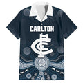 Custom Carlton Football Hawaiian Shirt Go Blues Aboriginal Art - Aussie Hoodie