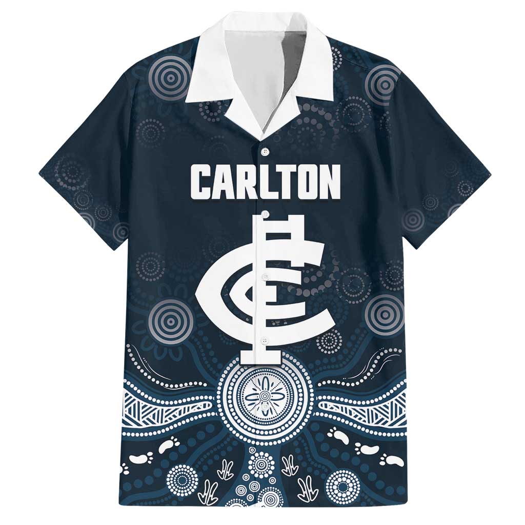 Custom Carlton Football Hawaiian Shirt Go Blues Aboriginal Art - Aussie Hoodie