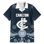 Custom Carlton Football Hawaiian Shirt Go Blues Aboriginal Art - Aussie Hoodie