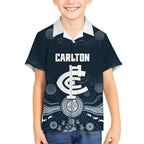 Custom Carlton Football Hawaiian Shirt Go Blues Aboriginal Art - Aussie Hoodie
