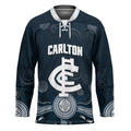 Custom Carlton Football Hockey Jersey Go Blues Aboriginal Art - Aussie Hoodie