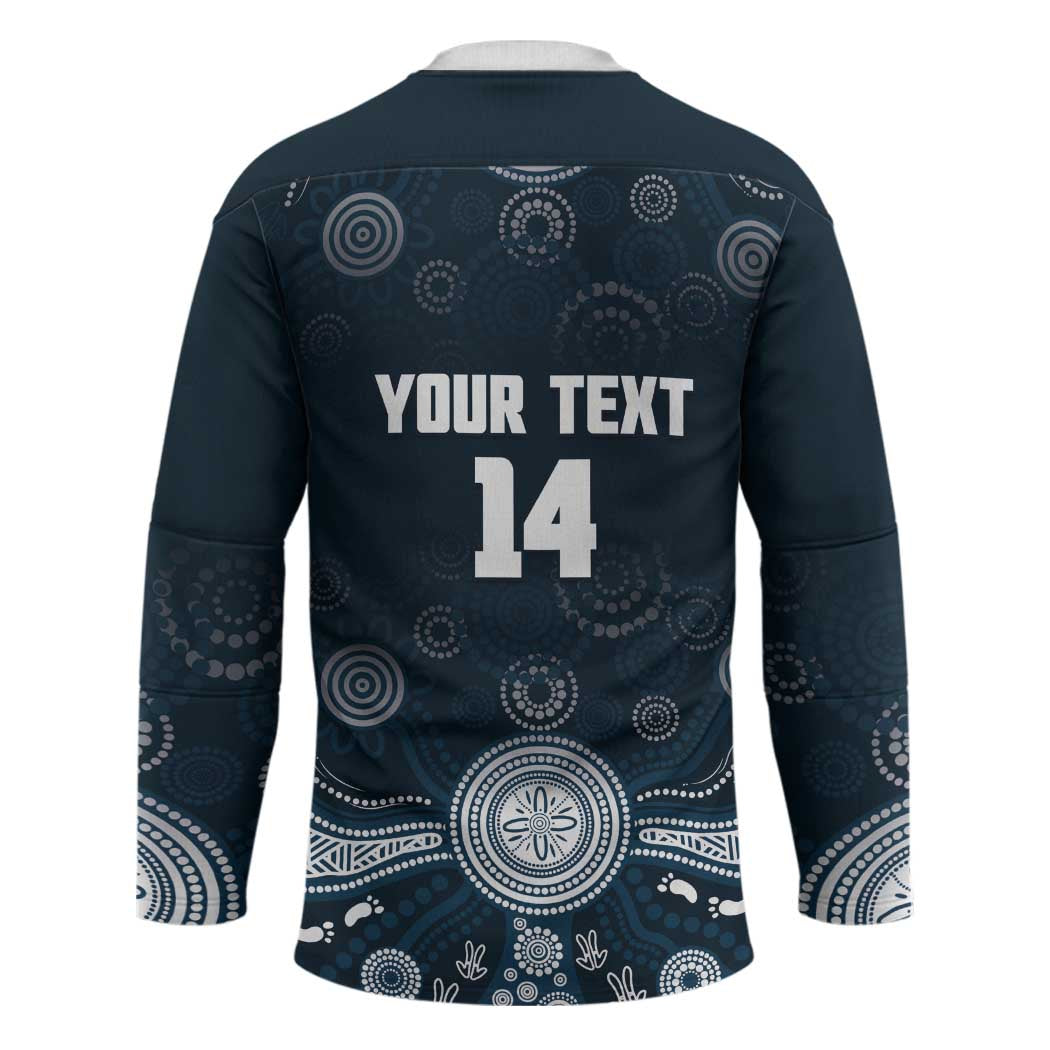 Custom Carlton Football Hockey Jersey Go Blues Aboriginal Art - Aussie Hoodie