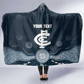 Custom Carlton Football Hooded Blanket Go Blues Aboriginal Art - Aussie Hoodie