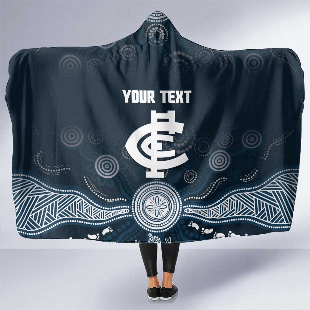 Custom Carlton Football Hooded Blanket Go Blues Aboriginal Art - Aussie Hoodie