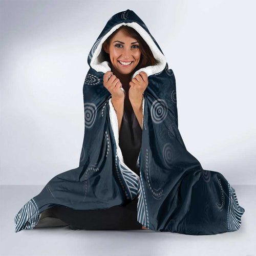 Custom Carlton Football Hooded Blanket Go Blues Aboriginal Art - Aussie Hoodie