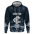 Custom Carlton Football Hoodie Go Blues Aboriginal Art - Aussie Hoodie