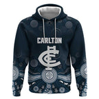 Custom Carlton Football Hoodie Go Blues Aboriginal Art - Aussie Hoodie