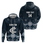 Custom Carlton Football Hoodie Go Blues Aboriginal Art - Aussie Hoodie