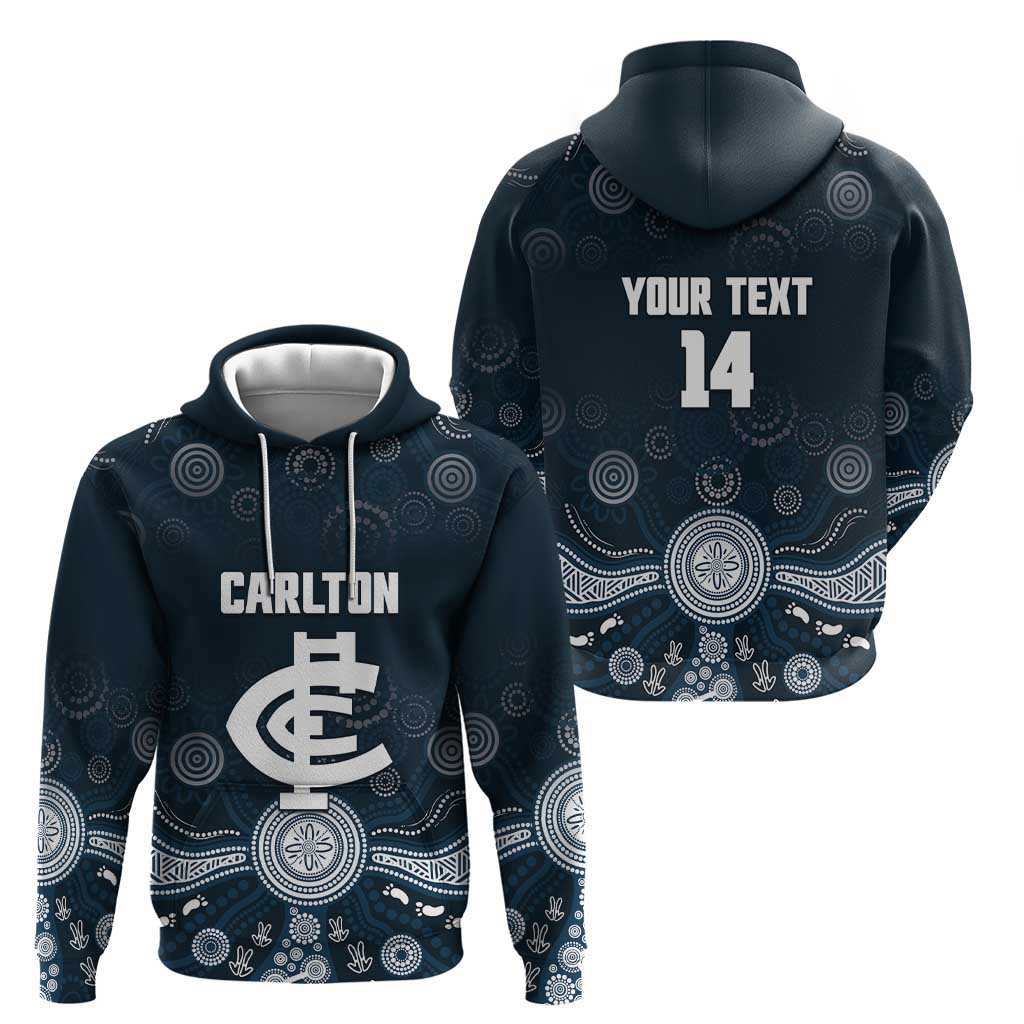 Custom Carlton Football Hoodie Go Blues Aboriginal Art - Aussie Hoodie