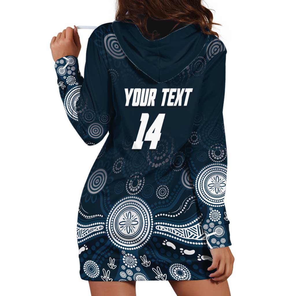 Custom Carlton Football Hoodie Dress Go Blues Aboriginal Art - Aussie Hoodie