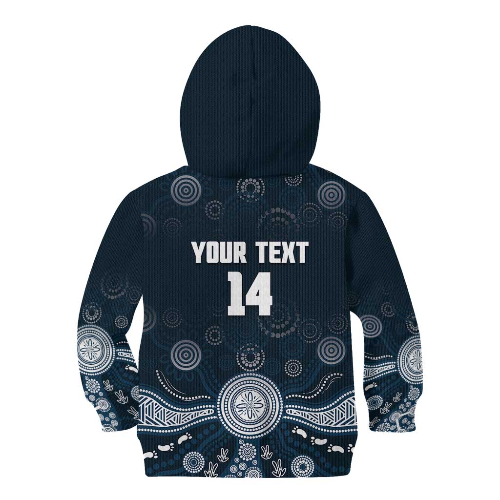 Custom Carlton Football Kid Hoodie Go Blues Aboriginal Art - Aussie Hoodie