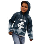 Custom Carlton Football Kid Hoodie Go Blues Aboriginal Art - Aussie Hoodie