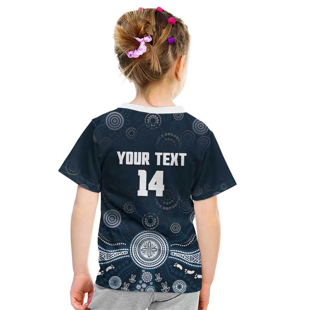 Custom Carlton Football Kid T Shirt Go Blues Aboriginal Art - Aussie Hoodie