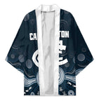 Custom Carlton Football Kimono Go Blues Aboriginal Art - Aussie Hoodie