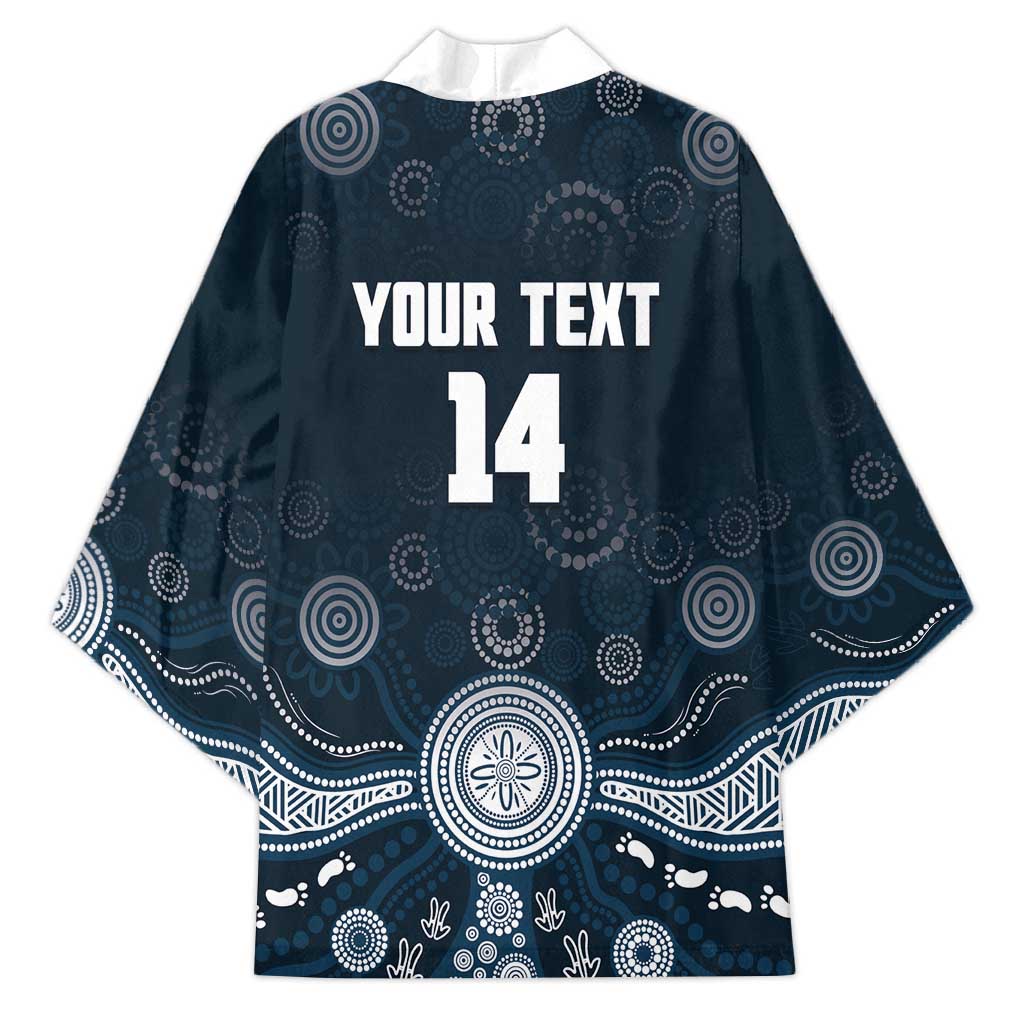 Custom Carlton Football Kimono Go Blues Aboriginal Art - Aussie Hoodie
