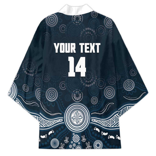 Custom Carlton Football Kimono Go Blues Aboriginal Art - Aussie Hoodie