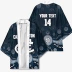 Custom Carlton Football Kimono Go Blues Aboriginal Art - Aussie Hoodie