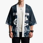 Custom Carlton Football Kimono Go Blues Aboriginal Art - Aussie Hoodie