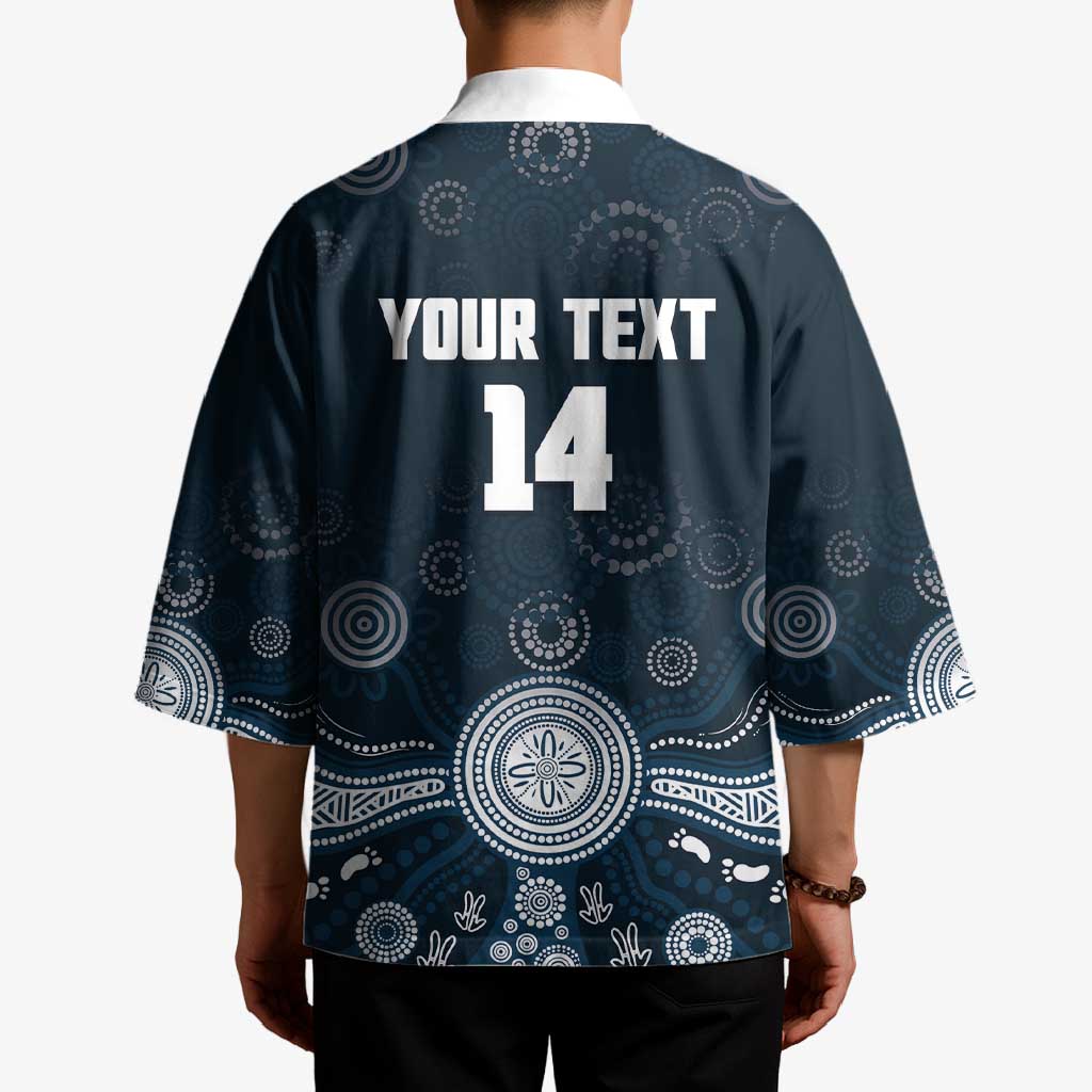 Custom Carlton Football Kimono Go Blues Aboriginal Art - Aussie Hoodie