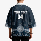Custom Carlton Football Kimono Go Blues Aboriginal Art - Aussie Hoodie