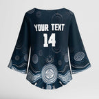 Custom Carlton Football Kimono Sleeve Blouse Go Blues Aboriginal Art - Aussie Hoodie