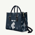 Custom Carlton Football Leather Bag Go Blues Aboriginal Art - Aussie Hoodie