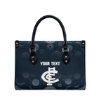 Custom Carlton Football Leather Bag Go Blues Aboriginal Art - Aussie Hoodie