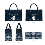 Custom Carlton Football Leather Bag Go Blues Aboriginal Art - Aussie Hoodie