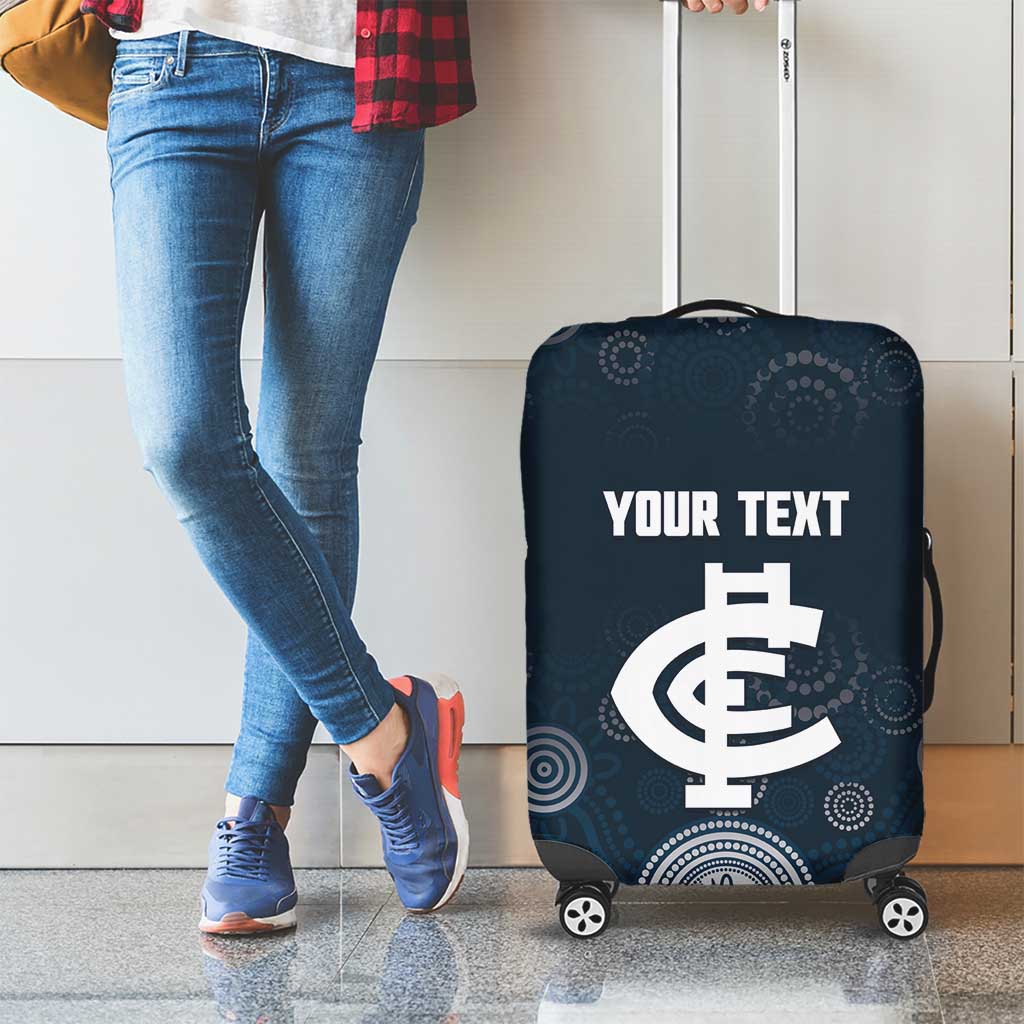 Custom Carlton Football Luggage Cover Go Blues Aboriginal Art - Aussie Hoodie