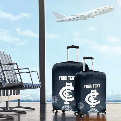 Custom Carlton Football Luggage Cover Go Blues Aboriginal Art - Aussie Hoodie