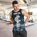 Custom Carlton Football Men Tank Top Go Blues Aboriginal Art - Aussie Hoodie