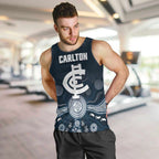 Custom Carlton Football Men Tank Top Go Blues Aboriginal Art - Aussie Hoodie