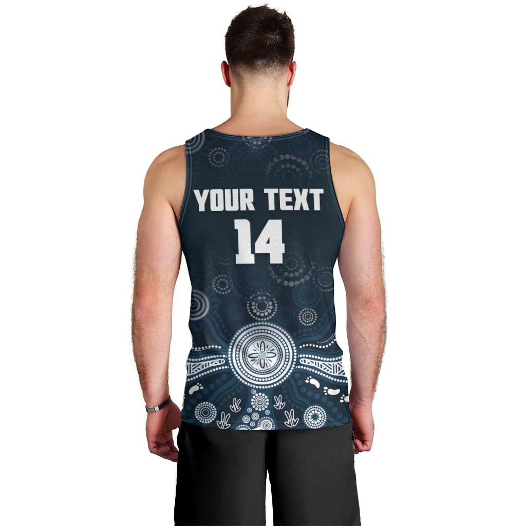 Custom Carlton Football Men Tank Top Go Blues Aboriginal Art - Aussie Hoodie