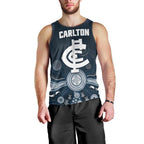 Custom Carlton Football Men Tank Top Go Blues Aboriginal Art - Aussie Hoodie