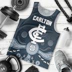 Custom Carlton Football Men Tank Top Go Blues Aboriginal Art - Aussie Hoodie