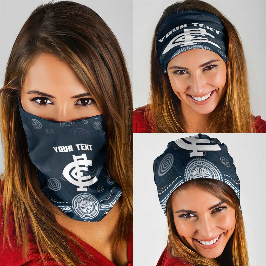 Custom Carlton Football Neck Gaiter Go Blues Aboriginal Art - Aussie Hoodie
