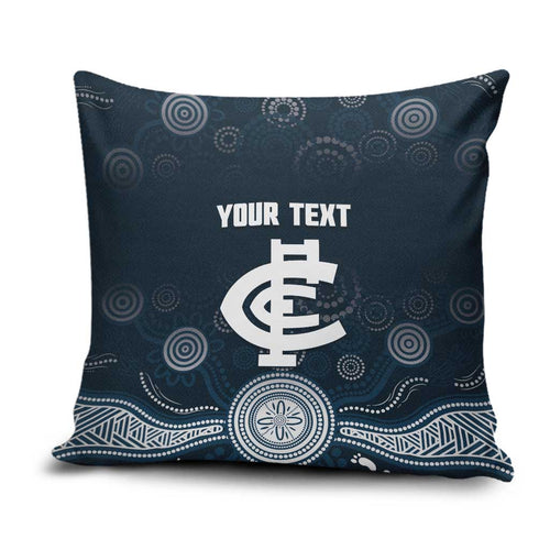 Custom Carlton Football Pillow Cover Go Blues Aboriginal Art - Aussie Hoodie