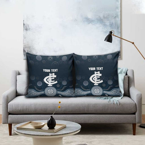 Custom Carlton Football Pillow Cover Go Blues Aboriginal Art - Aussie Hoodie