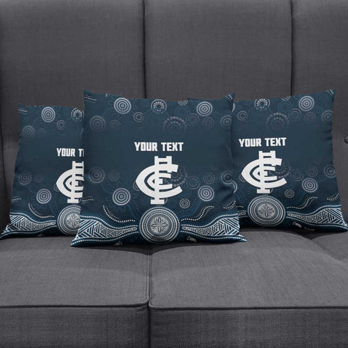Custom Carlton Football Pillow Cover Go Blues Aboriginal Art - Aussie Hoodie